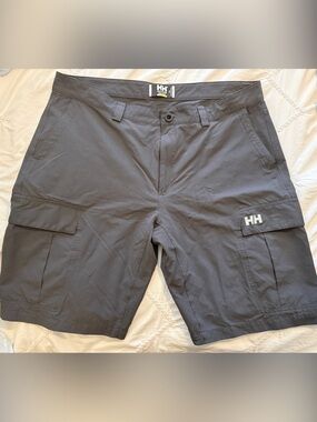 Helly Hansen Men's Dark Gray Cargo Shorts with HH Logo